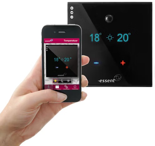 Termostat inteligent Essent, Control Wi-Fi, Displkay Digital, Negru