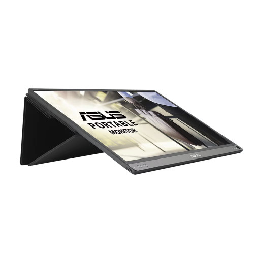 Monitor portabil LED IPS ASUS ZenScreen GO, MB16AHP, 15.6Inch, Full HD, USB Type-C, Micro-HDMI, Dark Gray + Husa - imagine 3