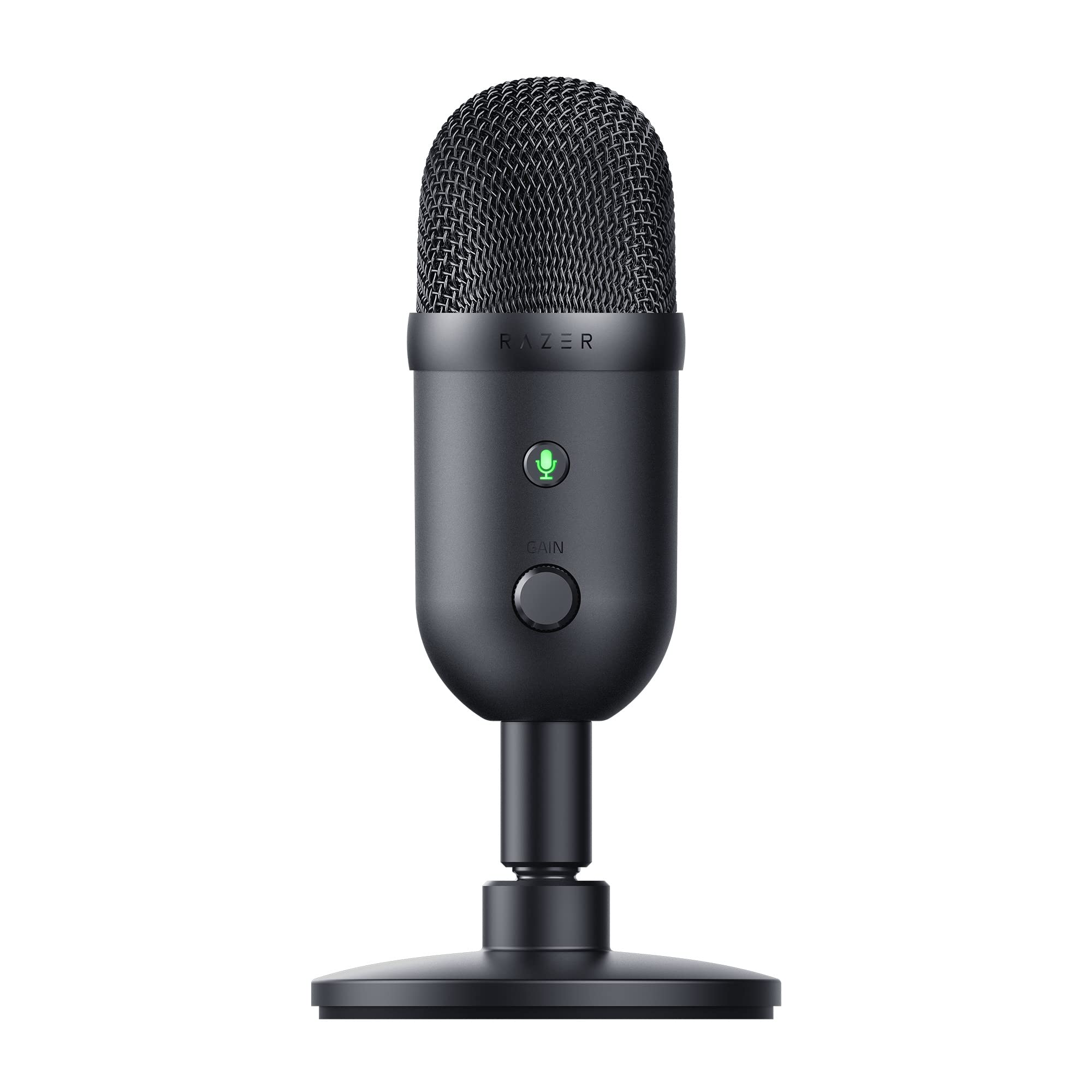 Microfon Gaming Razer Seiren X, Condenser, Supercardioid, Shock Mount incorporat, Zero Latency, 3.5 mm Jack, USB, Negru + Brat Extensibil