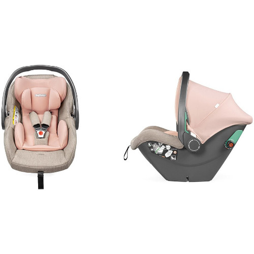 Scaun AUTO pentru copii Peg Perego, i-size Primoviaggio SLK, 40-87 cm, 0-13 kg, Mon Amour, Bej/Roz - imagine 3