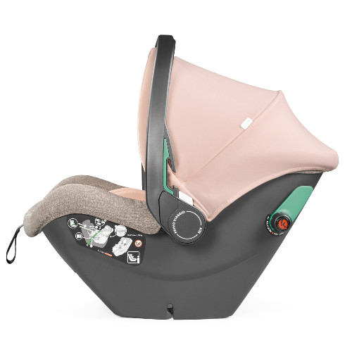 Scaun AUTO pentru copii Peg Perego, i-size Primoviaggio SLK, 40-87 cm, 0-13 kg, Mon Amour, Bej/Roz - imagine 2