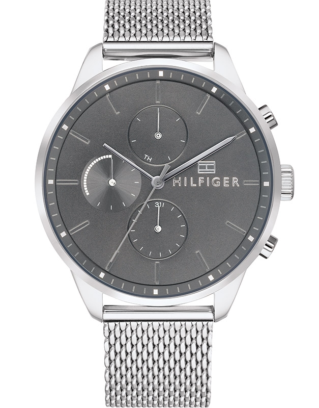 Ceas Barbatesc Tommy Hilfiger Chase 1791484, Quartz, 44 mm, Stainless Steel, Gray - imagine 2
