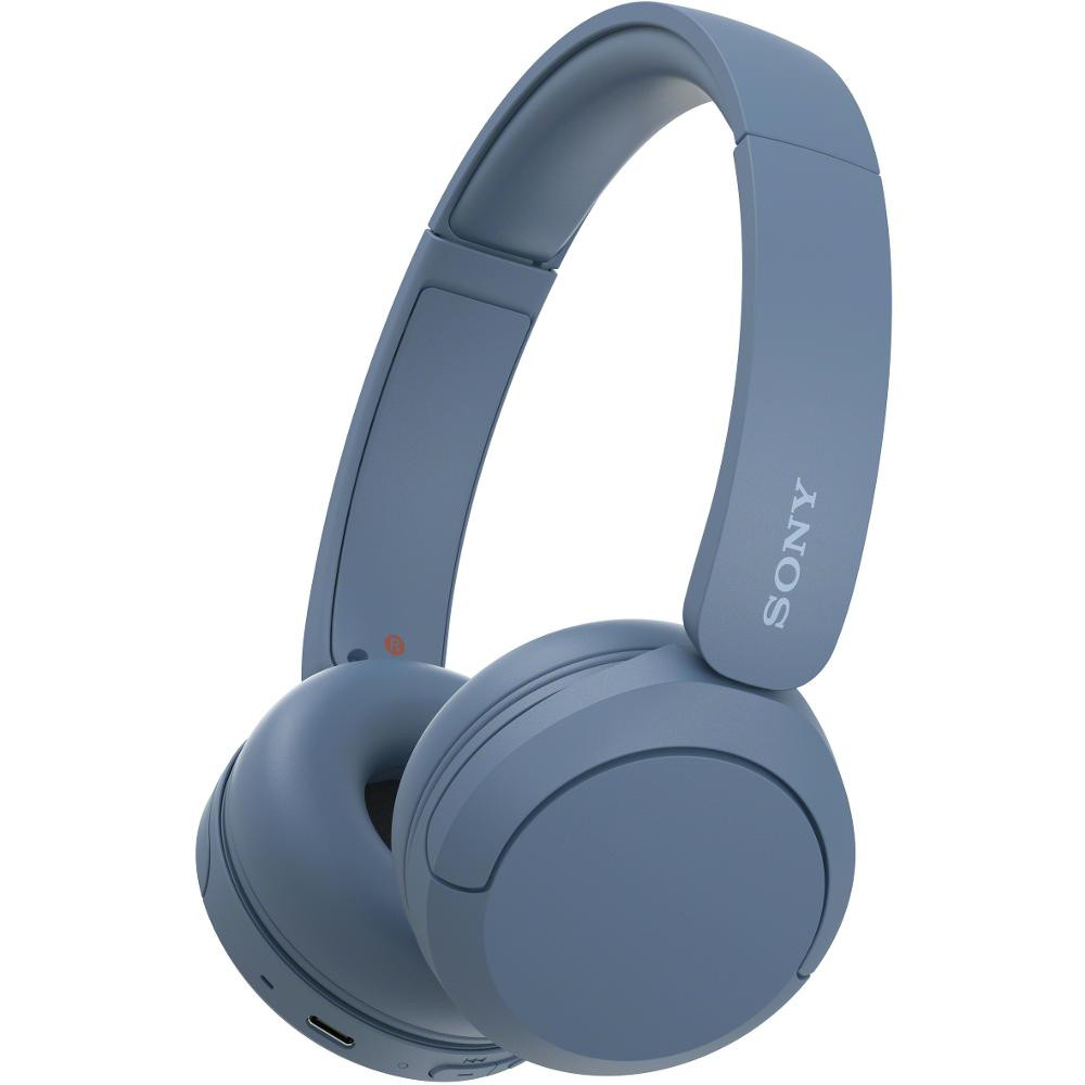 Casti Over the Ear SONY WH-CH520B, Bluetooth, Wireless, Microfon, Multipoint connection, Albastru
