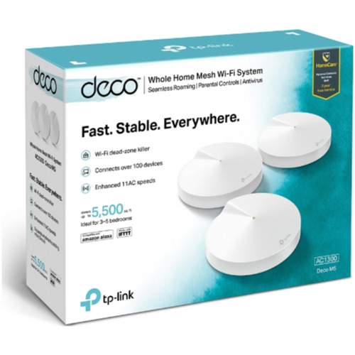 Sistem Mesh Wi-Fi TP-Link Deco M5, AC1300, Dual Band, 3 Pack, Alb - imagine 2