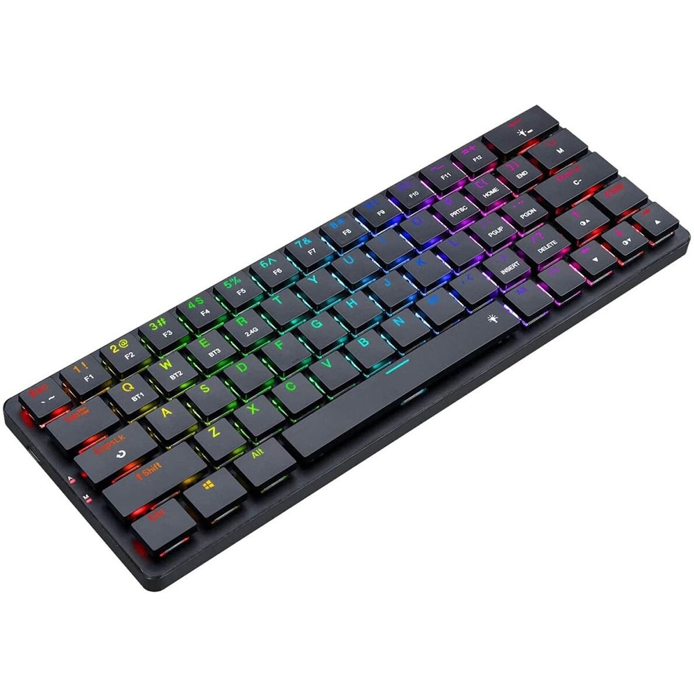 Tastatura gaming mecanica Redragon Elise Pro K624P-KBS, Bluetooth, Wireless, USB-C, Low Profile Blue Switches, Layout US, Negru
