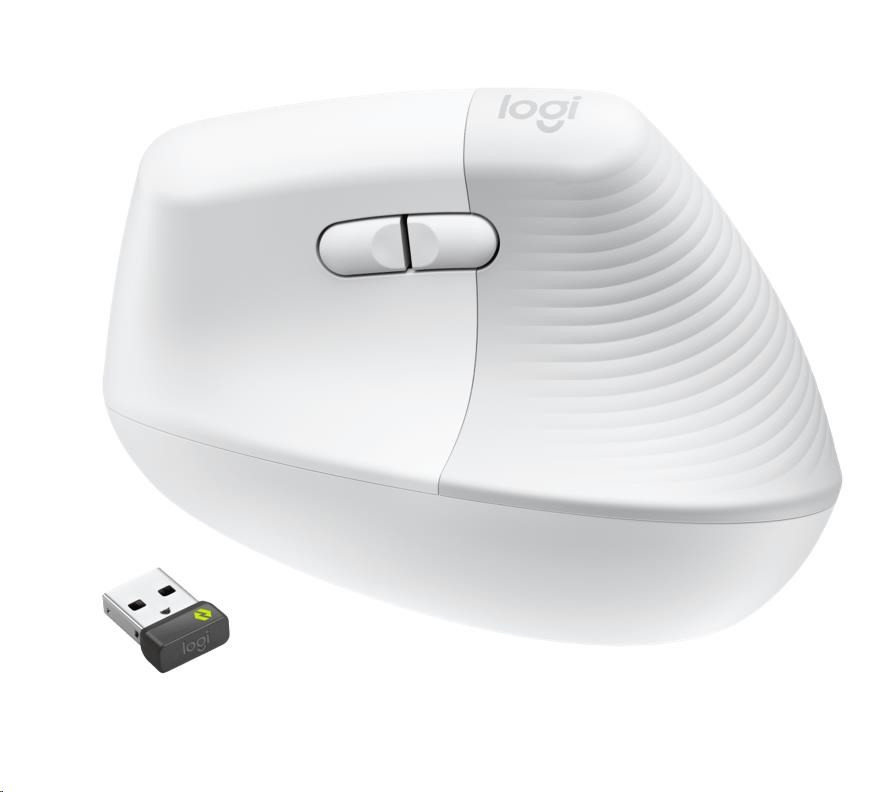 Mouse Logitech Lift Vertical, wireless, optic, 4000 DPI, Bluetooth, Logi Bolt, alb