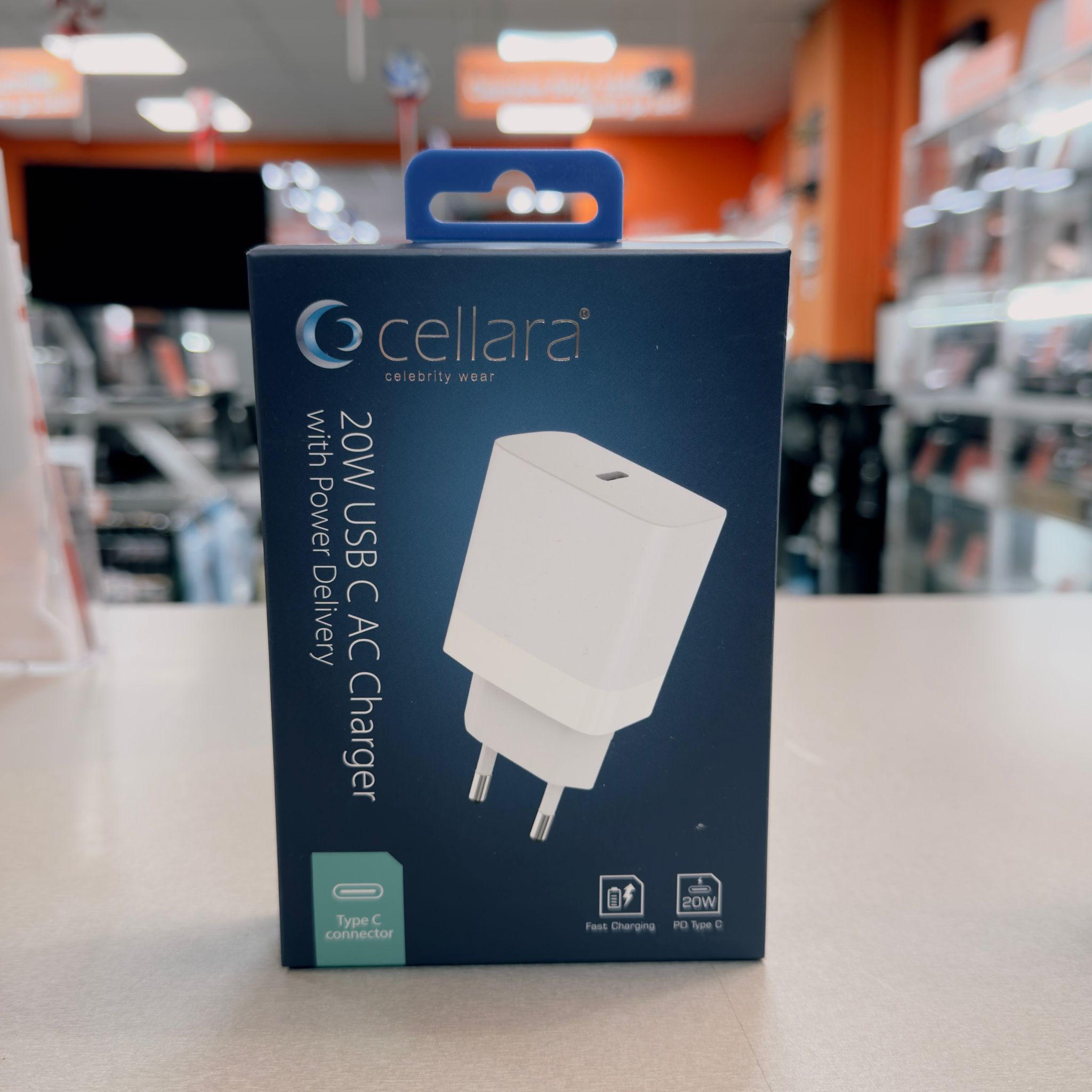 Incarcator Retea Cellara 20W, USB-C, PD Fast Charge, 5V/3A, Alb - imagine 2