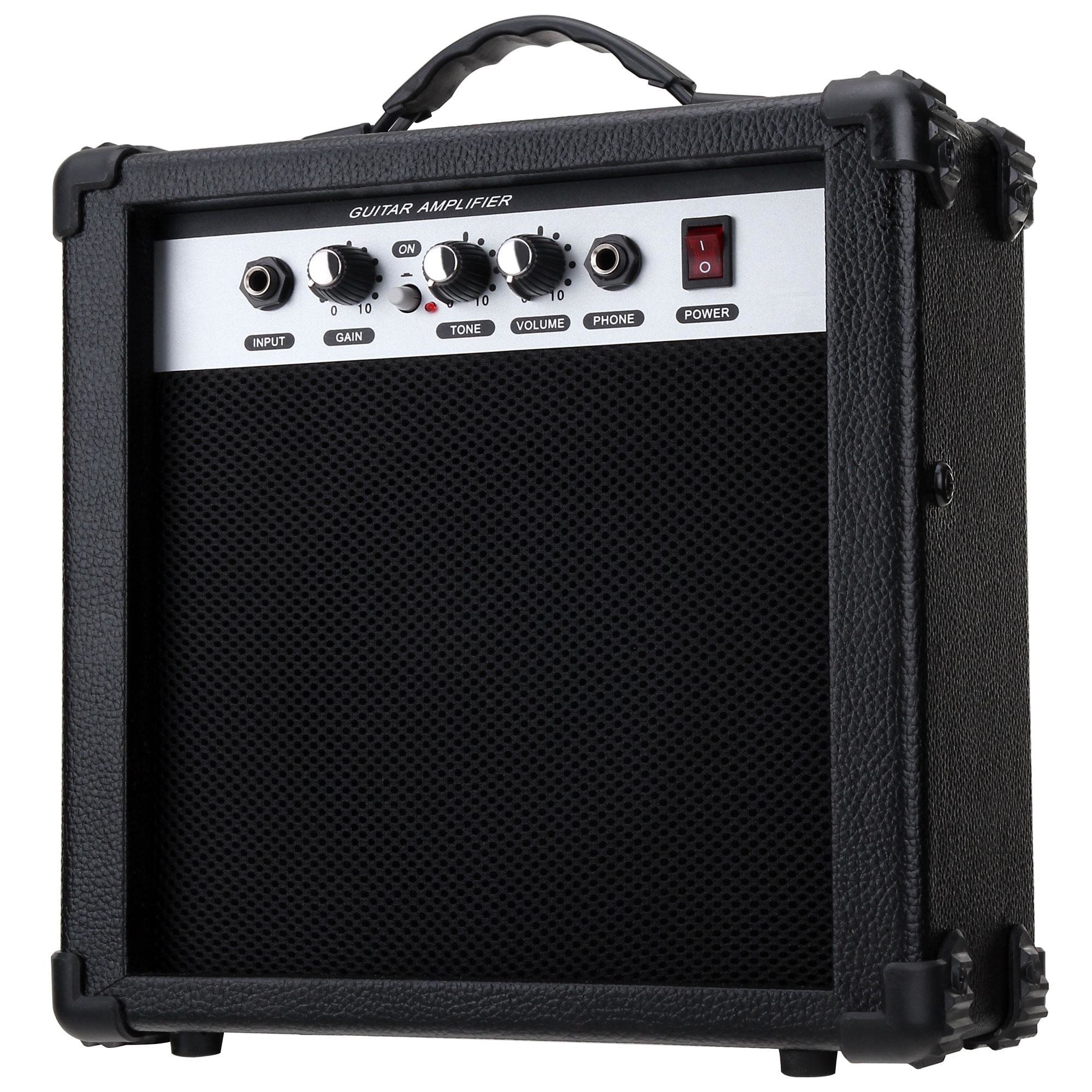 Pachet complet chitara electrica LA Gear4music pentru incepatori, amplificator 15W, husa, Alb/Rosu - imagine 2