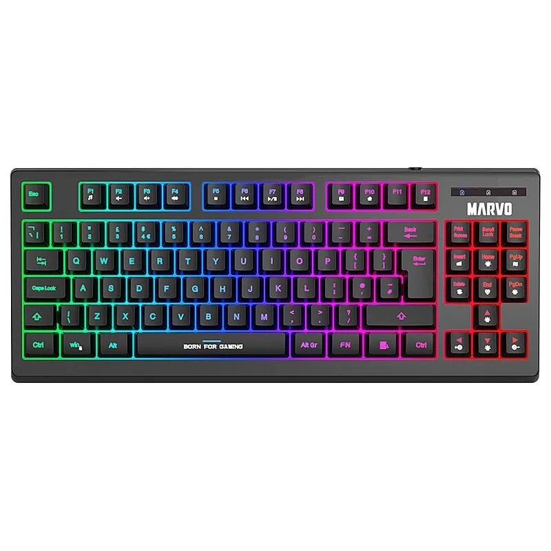 Tastatura gaming MARVO KW516, RGB, QWERTY, Negru