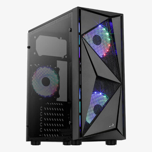 Sistem PC Aerocool Glider, Procesor Amd Ryzen 5 3600 3.6 GHz, 40 Gb Ram DDR4, HDD 1 TB, SSD 512 Gb, 2 x SSD 120 GB, GeForce Gtx 1650 4 GB, 4 x USB 3.2, HDMI, DP
