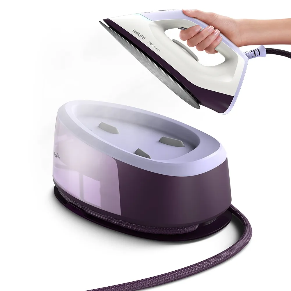 Statie de calcat Philips FastCare Compact GC6730/30, 2400W, Talpa Ceramica, Capacitate vas 1.3L, 5.2 bar, 110 g/min, Alb/Mov - imagine 2