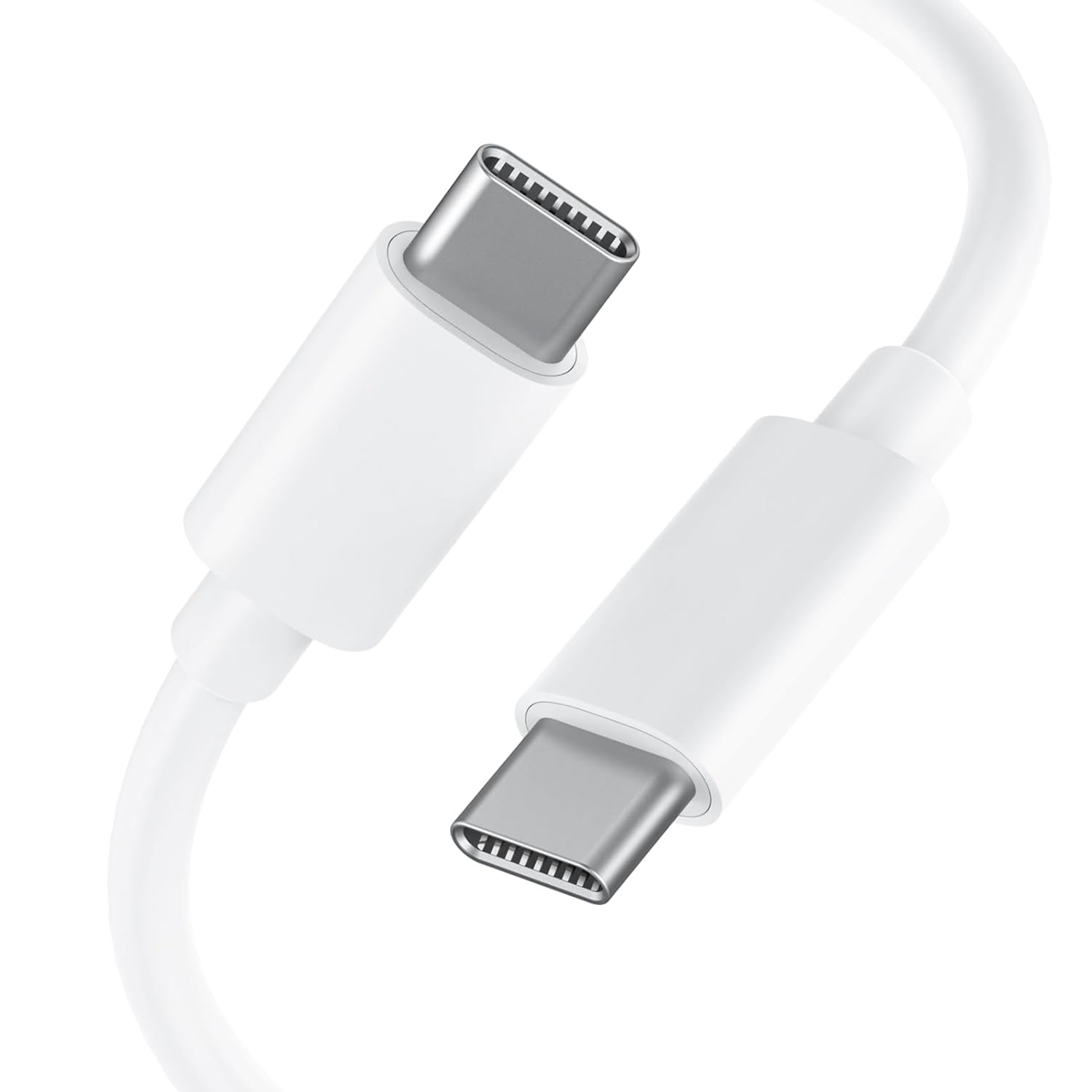 Cablu de incarcare USB-C la USB-C, Incarcare rapida, 1m, Alb