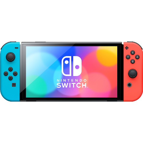 Consola Nintendo Switch OLED, 64 GB, Neon Blue/ Red Joy - Con - imagine 2