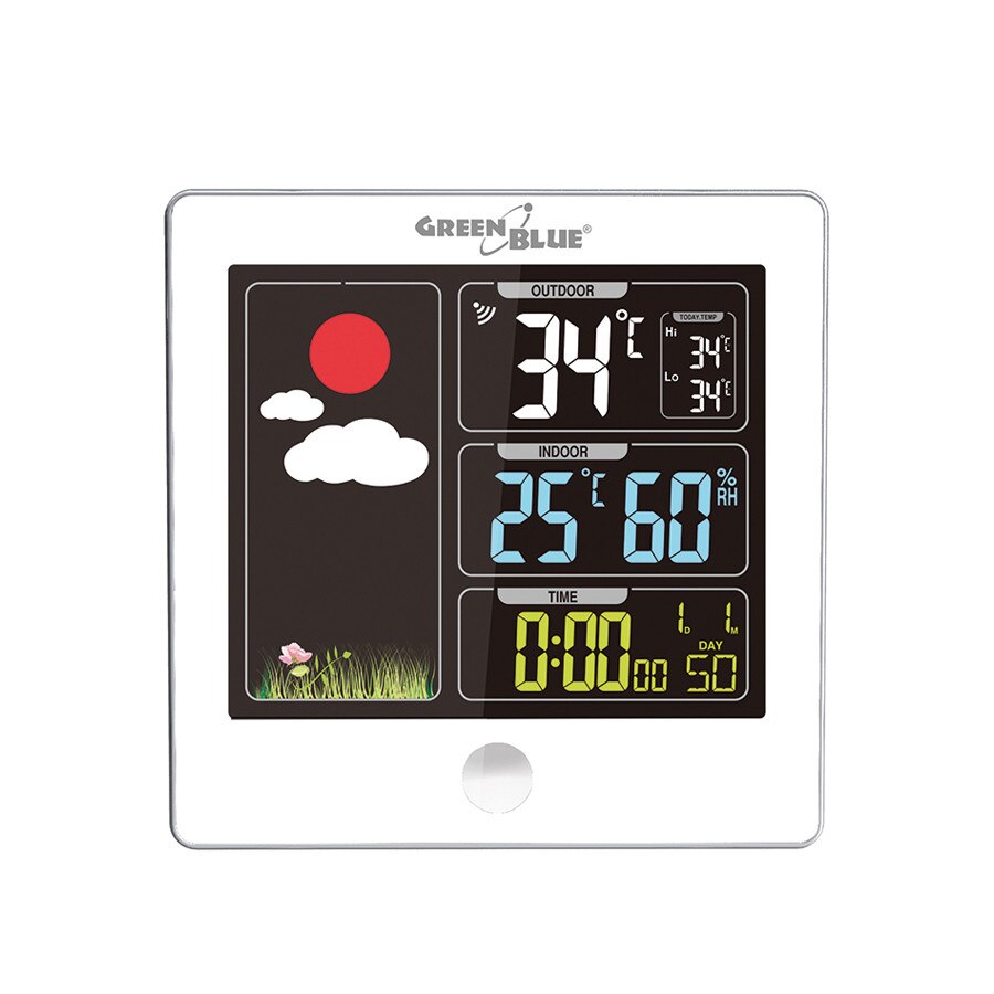 Statie Meteo Digitala GreenBlue GB521, Display Color, Ceas DCF, Senzor Exterior