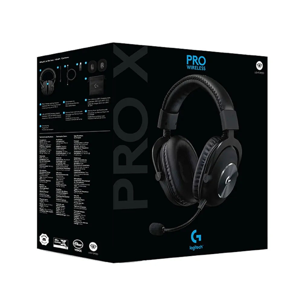Casti Gaming Logitech G Pro X Wireless, surround 7.1, 2.4GHz LightSpeed, functie BLUE VO!CE - imagine 2