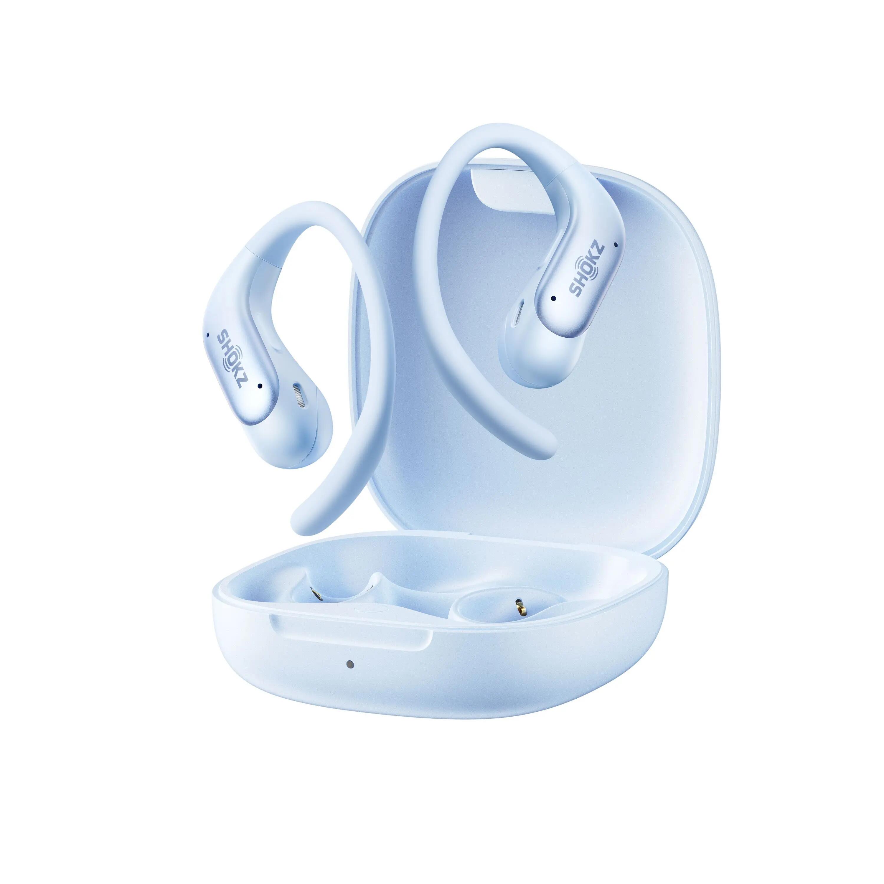 Casti Audio Open Ear SHOKZ OpenFit Air 2, Ultra-Usoare, 36h, Ice Blue - imagine 2