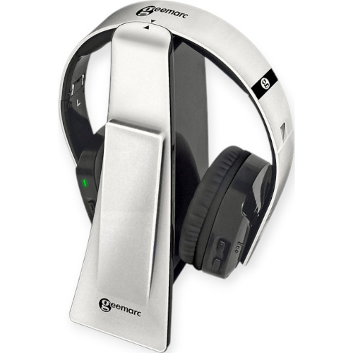 Casti Over-Ear wireless Geemarc CL7400 Opti, control volum, argintiu-negru