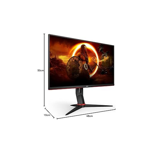 Monitor gaming LED VA AOC 24G2SAE/BK, 23.8 Inch, Full HD, 165Hz, DisplayPort, AdaptiveSync, Vesa, Negru/Rosu - imagine 3