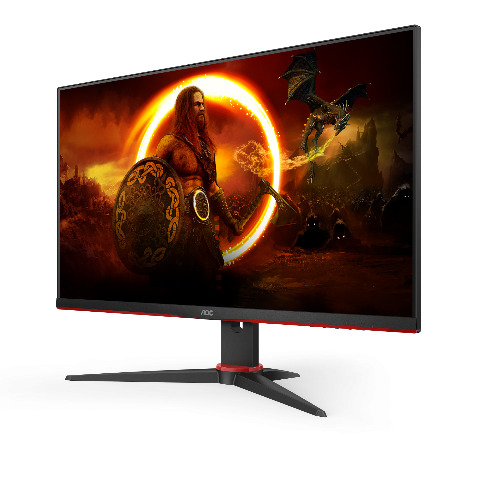 Monitor gaming LED VA AOC 24G2SAE/BK, 23.8 Inch, Full HD, 165Hz, DisplayPort, AdaptiveSync, Vesa, Negru/Rosu - imagine 4