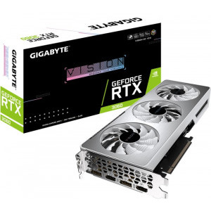 Placa video Gigabyte GeForce RTX 3060 WINDFORCE OC, 12 Gb GDDR6, 192-bit, 3 x Ventilatoare, 2 x DP, 2 x HDMI, RGB, White Edition