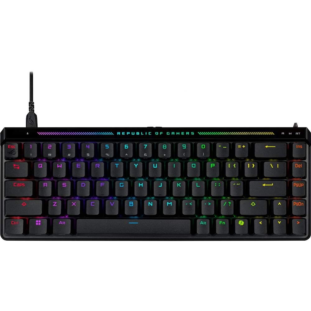 Tastatura Gaming cu fir ASUS ROG Falchion Ace HFX, ROG HFX Magnetic Switch, 65 la Suta, Dual Usb-C, Layout US, Negru - imagine 3