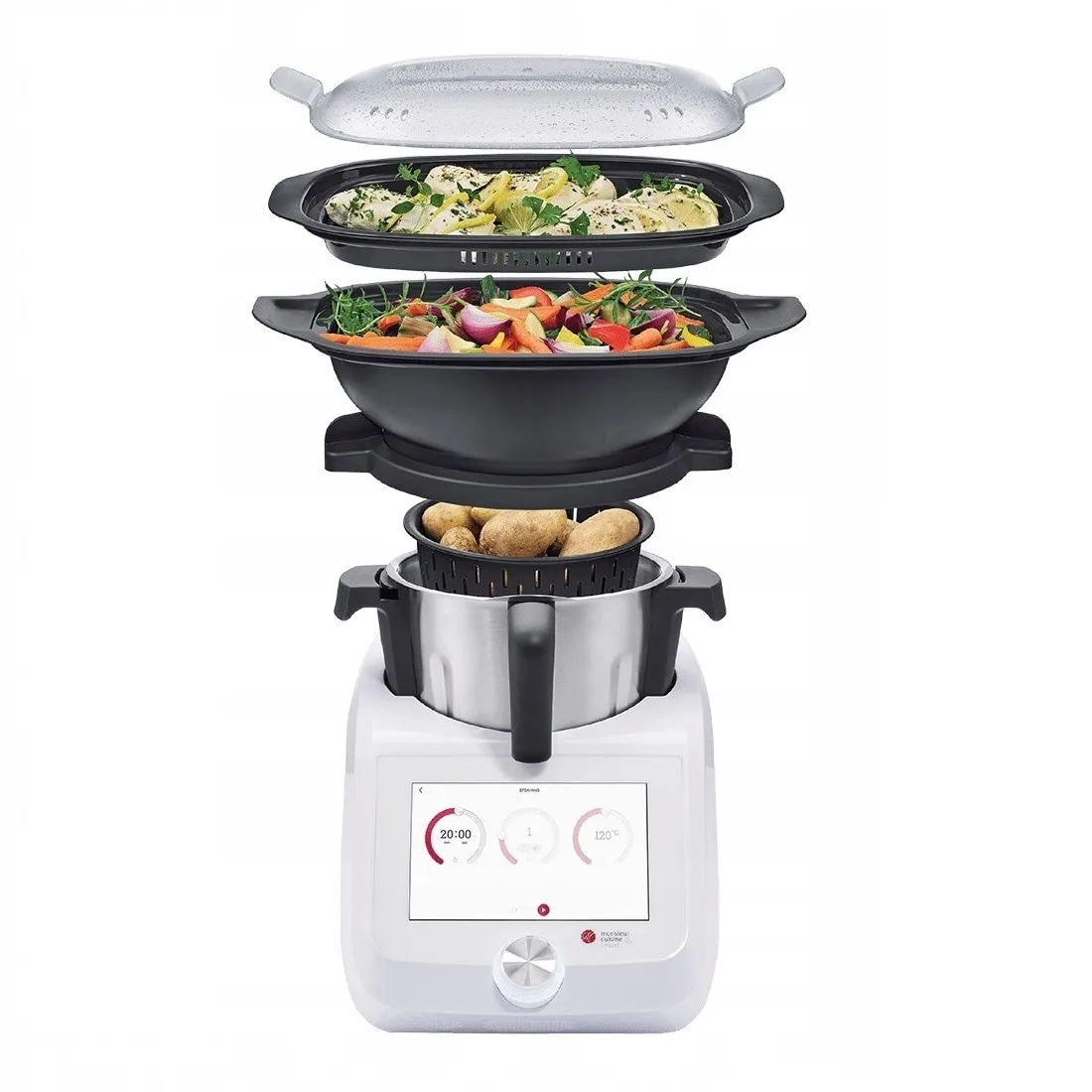 Robot de Bucatarie Multifunctional SilverCrest Monsieur Cuisine Smart, 1200W, Vas 4.5L, Wi-Fi, Display Touchscreen, Cantar Integrat - imagine 2
