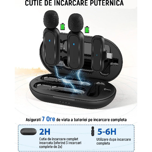 Lavaliera Wireless Gimpro MC1X(A) 2.4GHz cu Charging Box - imagine 3