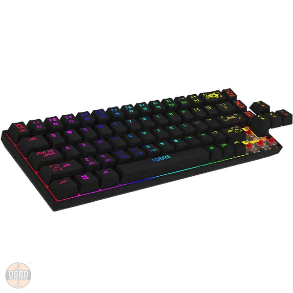 Tastatura gaming mecanica AQIRYS Mira, Wireless, Bluetooth, USB, Layout INT., Negru - imagine 2