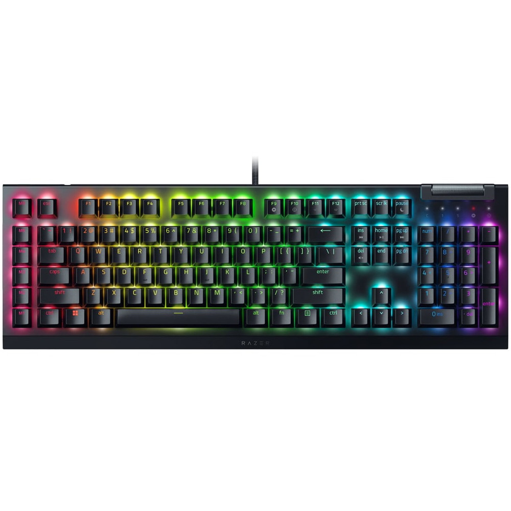 Tastatura Mecanica Gaming Razer BlackWidow V4 X, Switch-uri Razer Yellow, 6 Taste Macro, Roller Media, Iluminare Chroma RGB, USB, Negru