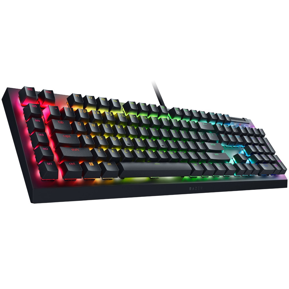 Tastatura Mecanica Gaming Razer BlackWidow V4 X, Switch-uri Razer Yellow, 6 Taste Macro, Roller Media, Iluminare Chroma RGB, USB, Negru - imagine 2