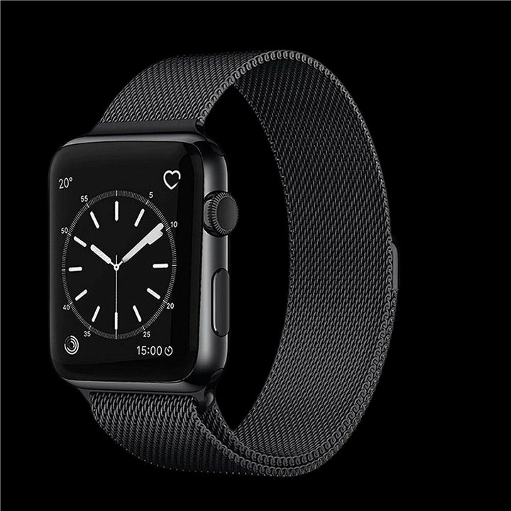Apple Watch SE Gen 2 40 mm A2722, GPS, Starlight Aluminium Case, Bratara Milanese Loop Black - imagine 2