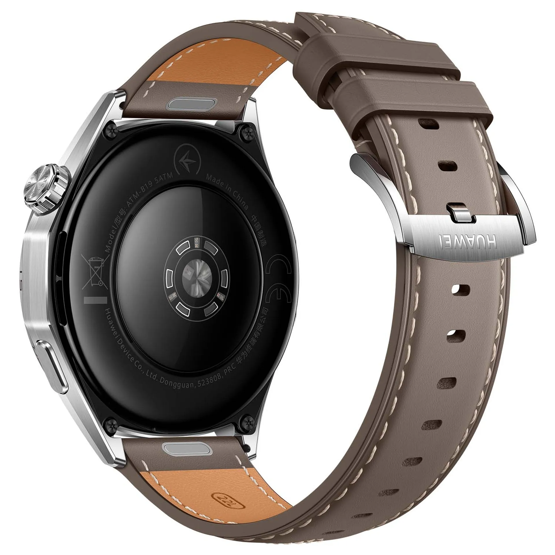 Smartwatch Huawei Watch GT 6, 46mm, Silver Stainless Steel Case, GPS, Android/iOS, Grey Composite Leather Strap, ATM-B19 - imagine 2