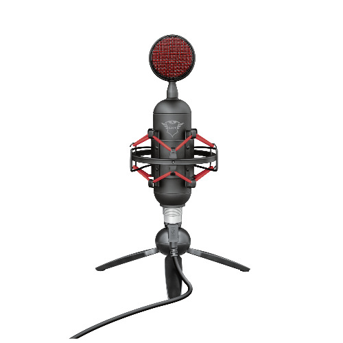 Microfon tripod Trust GXT244 BUZZ, Background Noise Reduction, pentru Streaming, Podcast, Compatibl PC/PS4/PS5, Negru