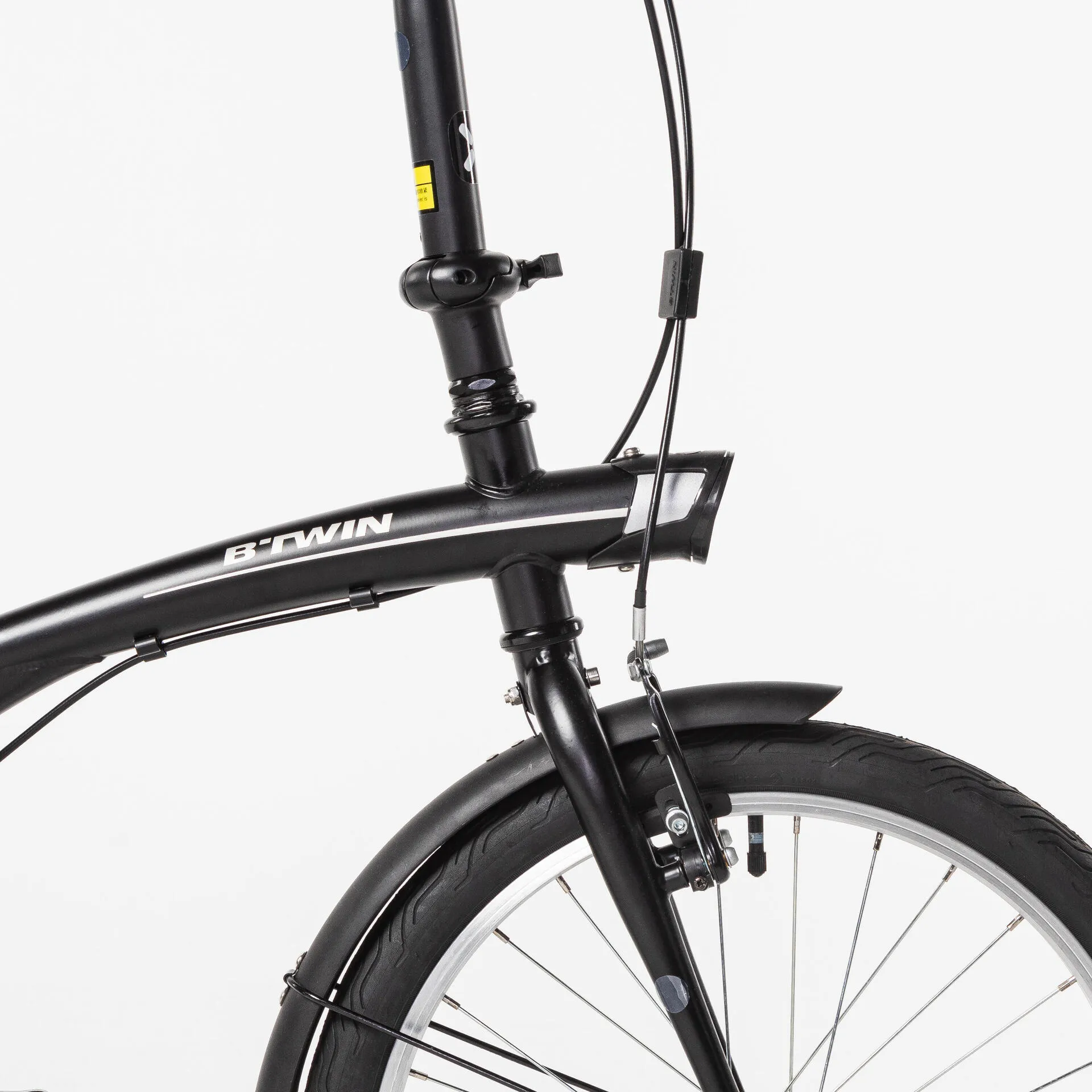 Bicicleta Pliabila B'Twin Oxylane Tilt 100, Roti 20 inch, Cadru Otel, 1 Viteza, Frane V-Brake Fata/Spate, Negru - imagine 2