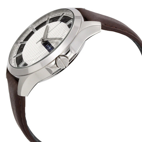 Ceas Barbatesc Armani Exchange AX2187, 46mm, Curea de piele Hampton, Carcasa otel inoxidabil, 5ATM, Analog, Quart - imagine 3