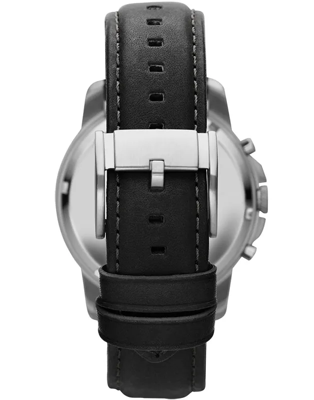 Ceas barbatesc Fossil Grant Chronograph FS4812IE, 44 mm, Quart, 5 ATM, Cadran negru, Curea piele neagra - imagine 2