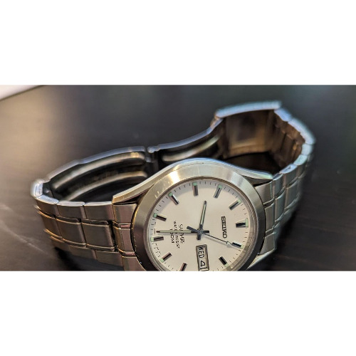 Ceas barbatesc Seiko V743-8B50 / SJW041P-L, 38mm, Quart, Sticla Safir, Otel Inoxidabil, Analog, Silver - imagine 2