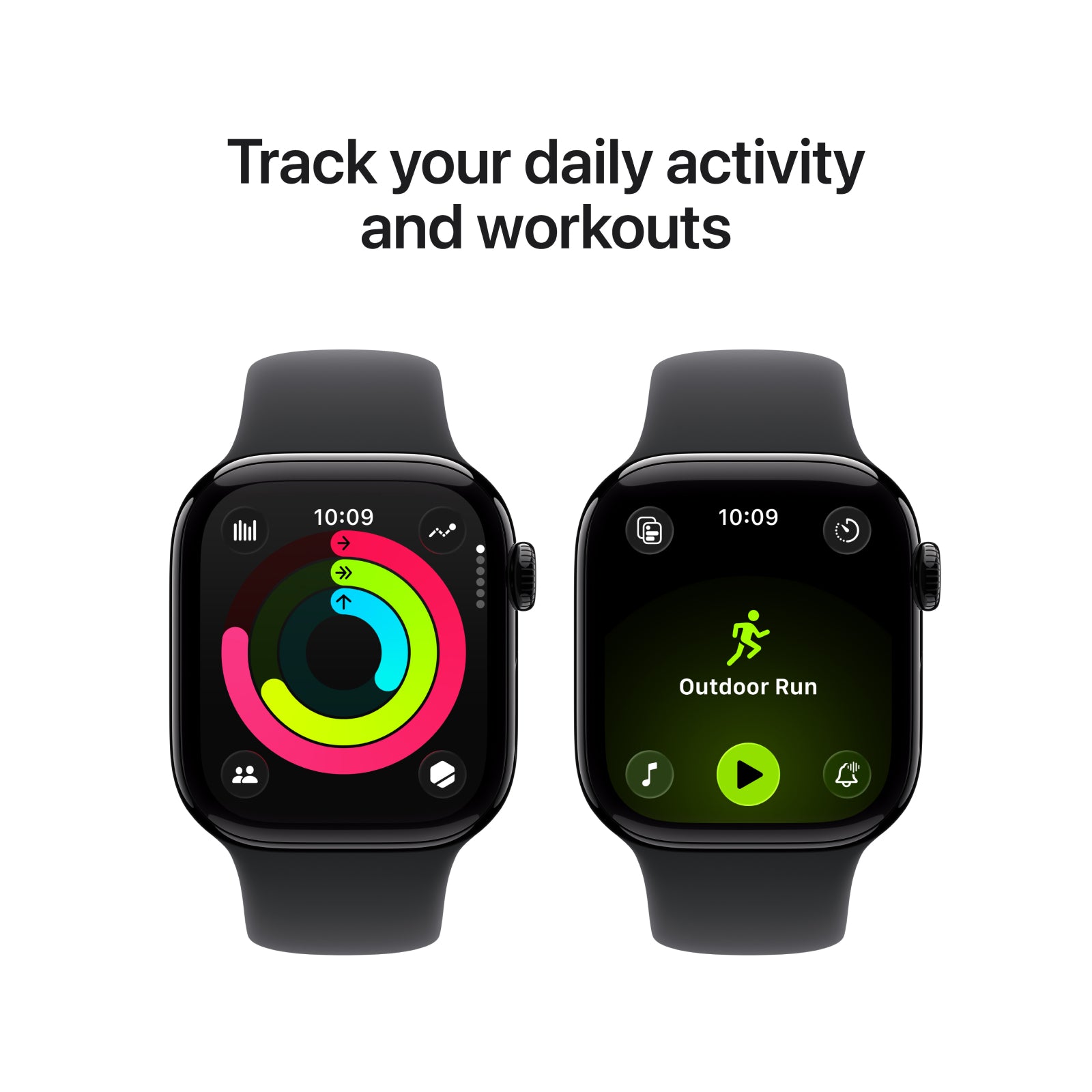Apple Watch Series 11 46 mm A3337, GPS, Cellular, Jet Black Aluminium Case, Black Sport Band - imagine 3