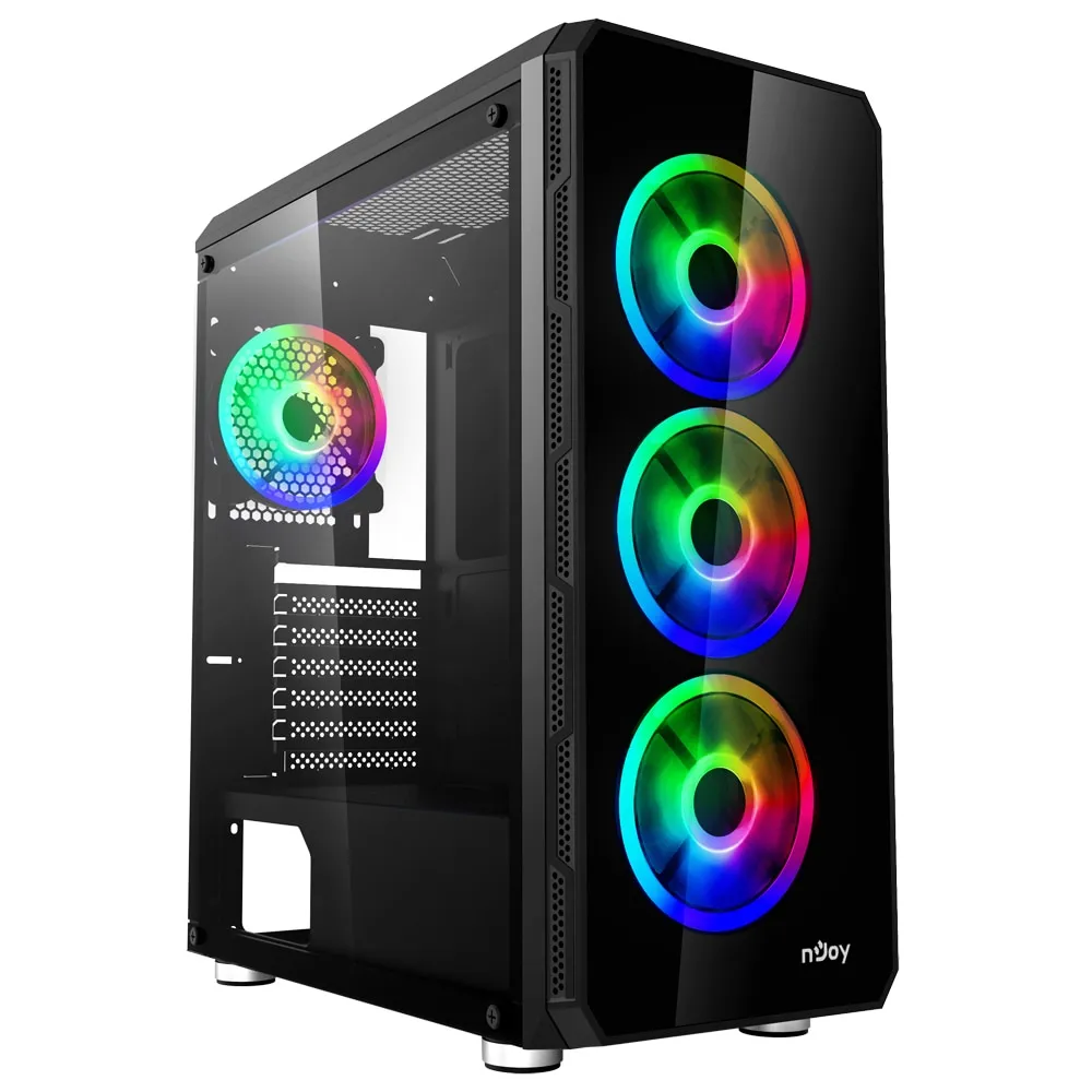 Sistem Desktop Gaming nJoy Kian, Procesor Intel Core i7-9700F 4.7GHz 8-Core, 32 Gb RAM DDR4, HDD 2 Tb, SSD 480 Gb, nVidia GeFroce RTX 2060 6 Gb, USB 3.0, HDMI, DisplayPort