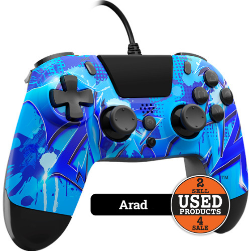Controller Gioteck VX4 wired compatibil PS4/PC Blue Lightning VX4PS4-07-MU - imagine 3