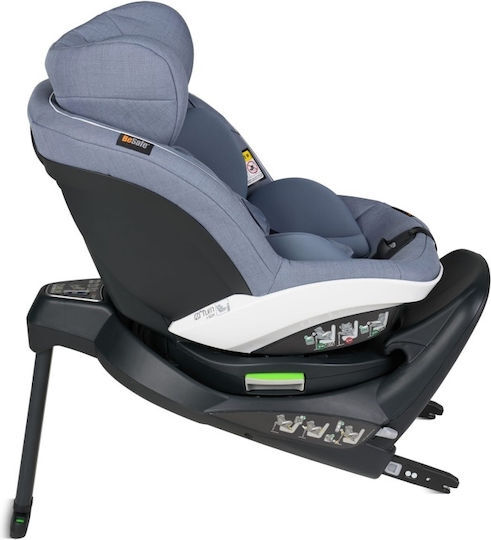 Scaun auto BeSafe iZi Turn i-Size, Rotire 360 grade, cu Isofix, Material respirabil, Inatime recomandata 61-105cm, Greutate max. 18kg, Cloud Melange - imagine 2