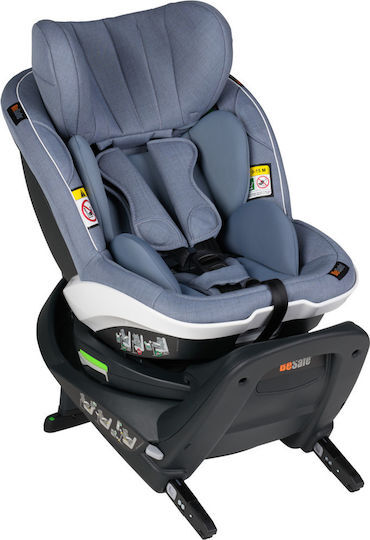 Scaun auto BeSafe iZi Turn i-Size, Rotire 360 grade, cu Isofix, Material respirabil, Inatime recomandata 61-105cm, Greutate max. 18kg, Cloud Melange