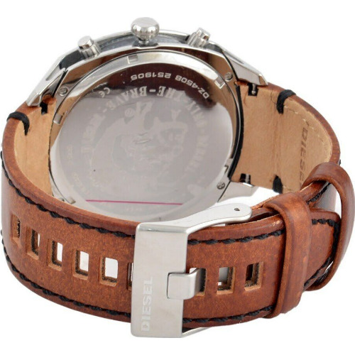 Ceas Chronograph Diesel Tumbler DZ4508, 45mm, Brown Leather, Blue Dial - imagine 2