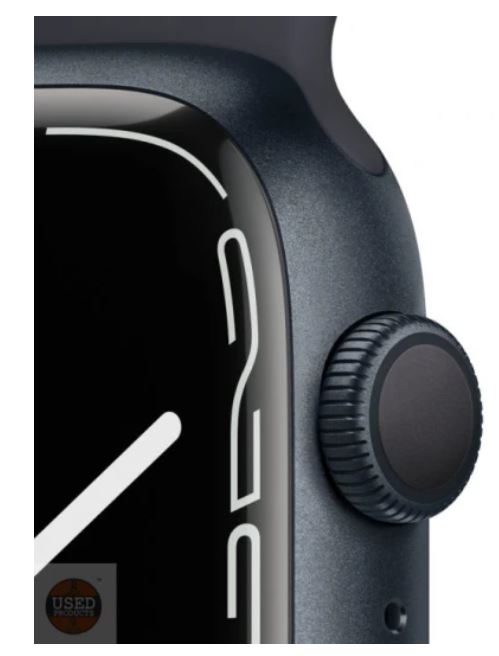 Apple Watch Series 7 45mm A2474, GPS, Midnight Aluminium Case, Midnight Sport Band - imagine 3