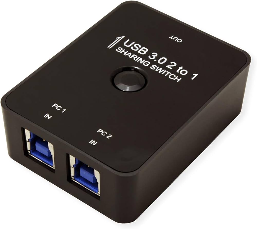 Comutator manual USB, Value, 2 porturi, USB 3.0/USB 3.2 Gen 1, Negru