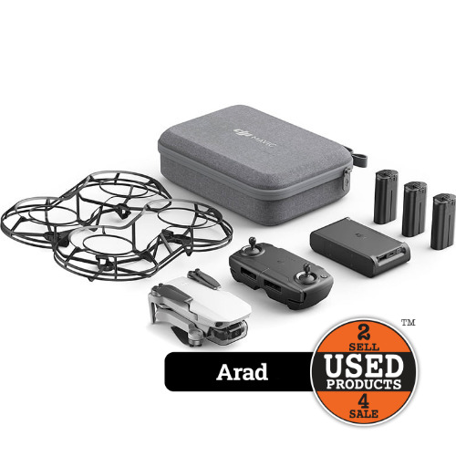 Drona DJI Mavic Mini Fly More Combo, 12 Mp 2.7K, 3 Axe, 3 Acumulatori, Set elice de rezerva