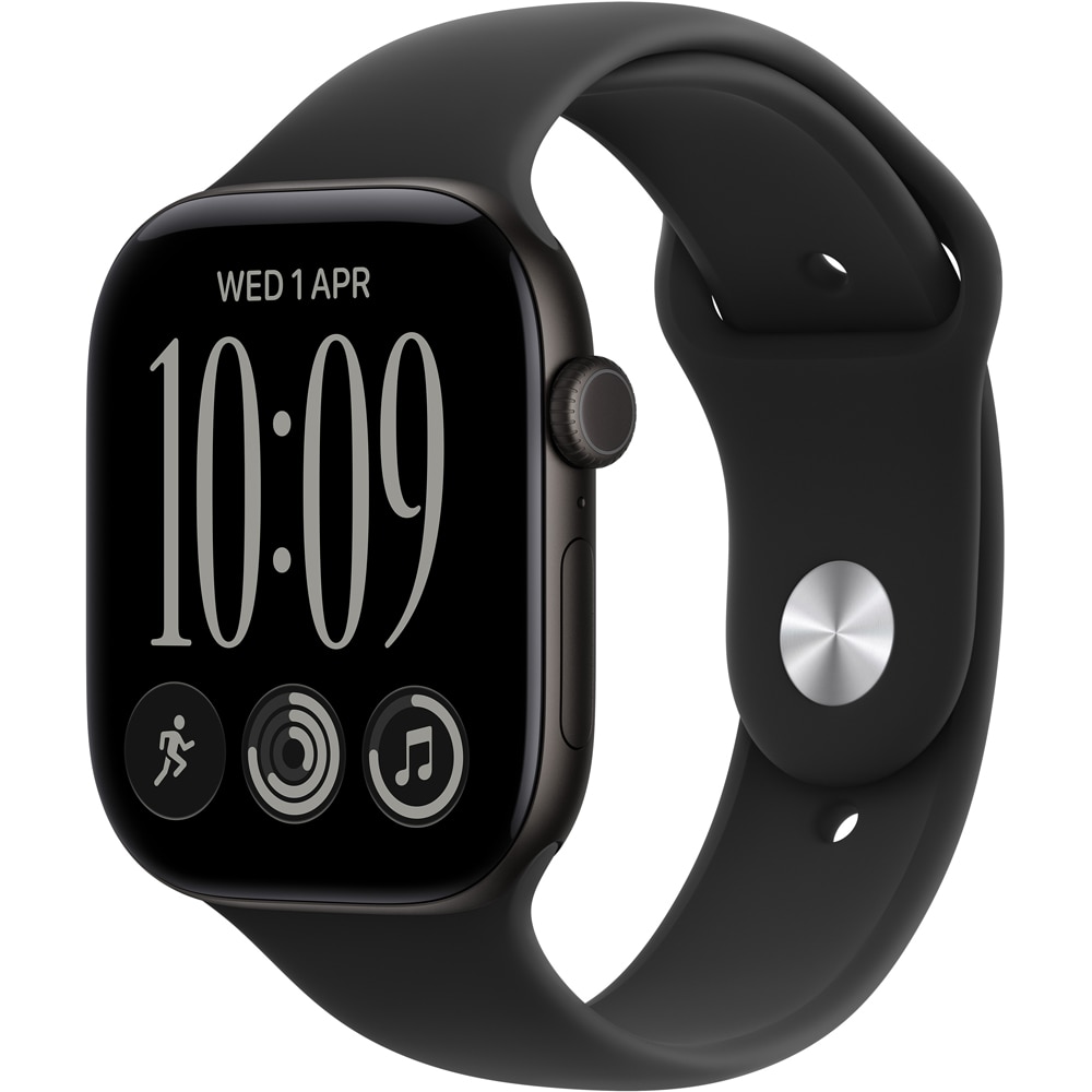 Apple Watch Series 12, A3587 GPS + Cellular, 46mm, Black Aluminium Case, Black Sport Band