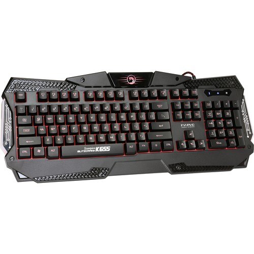 Tastatura gaming Marvo K655, Laser, Membrana, Negru