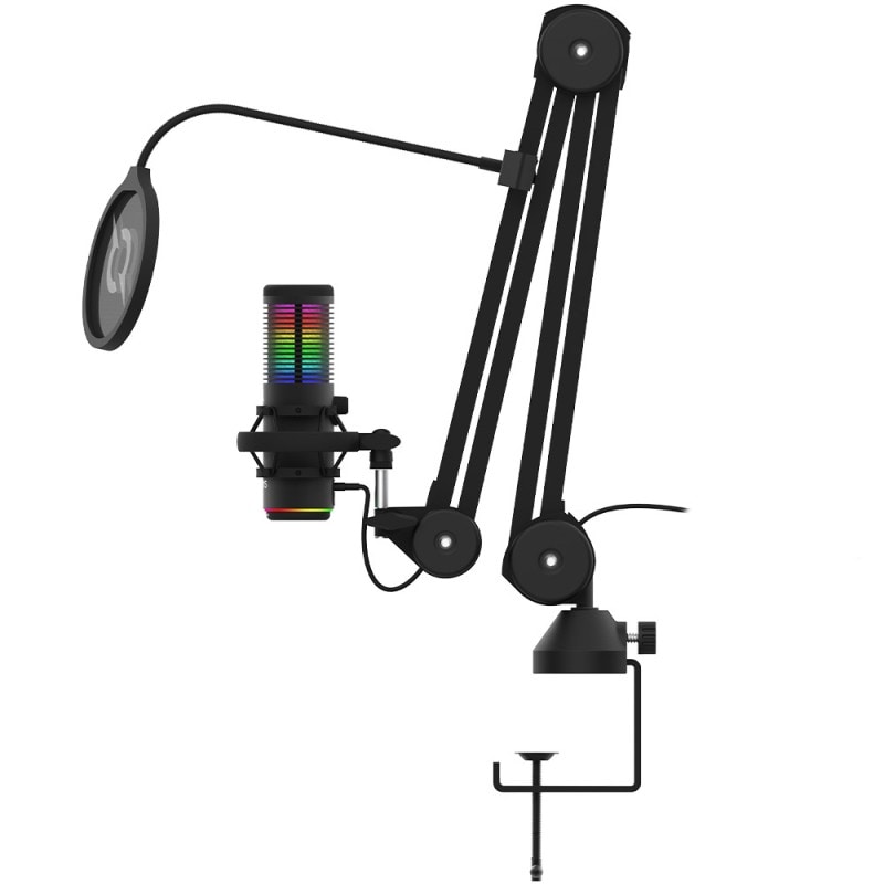 Microfon Streaming AQIRYS Galileo, RGB, Negru
