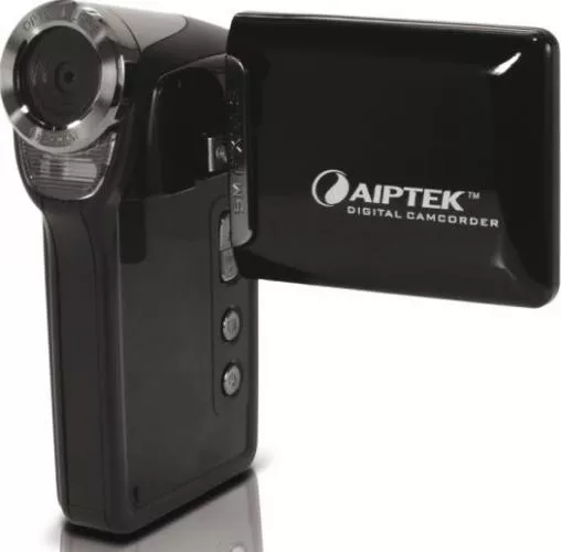 Camera Video Compacta Vintage Aiptek PocketDV T230, Ecran Rotativ 2.4 inch, 12 MPx, 8x zoom, Slot SD Card, MP3 Player, Argintiu / Negru - imagine 2